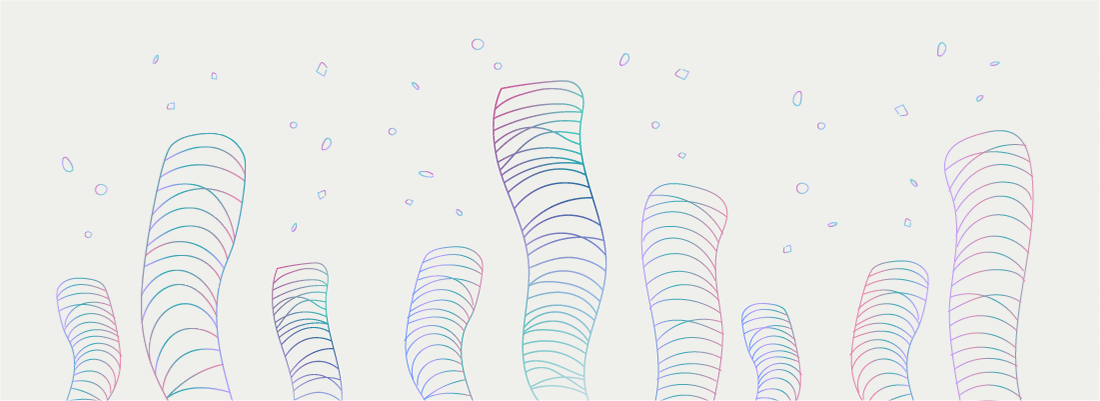 薄いベージュの背景に線画のサンゴ